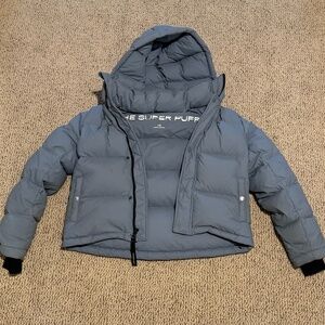 Shady Blue Cropped Aritzia Superpuff